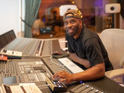 Glen Scott at mixing desk